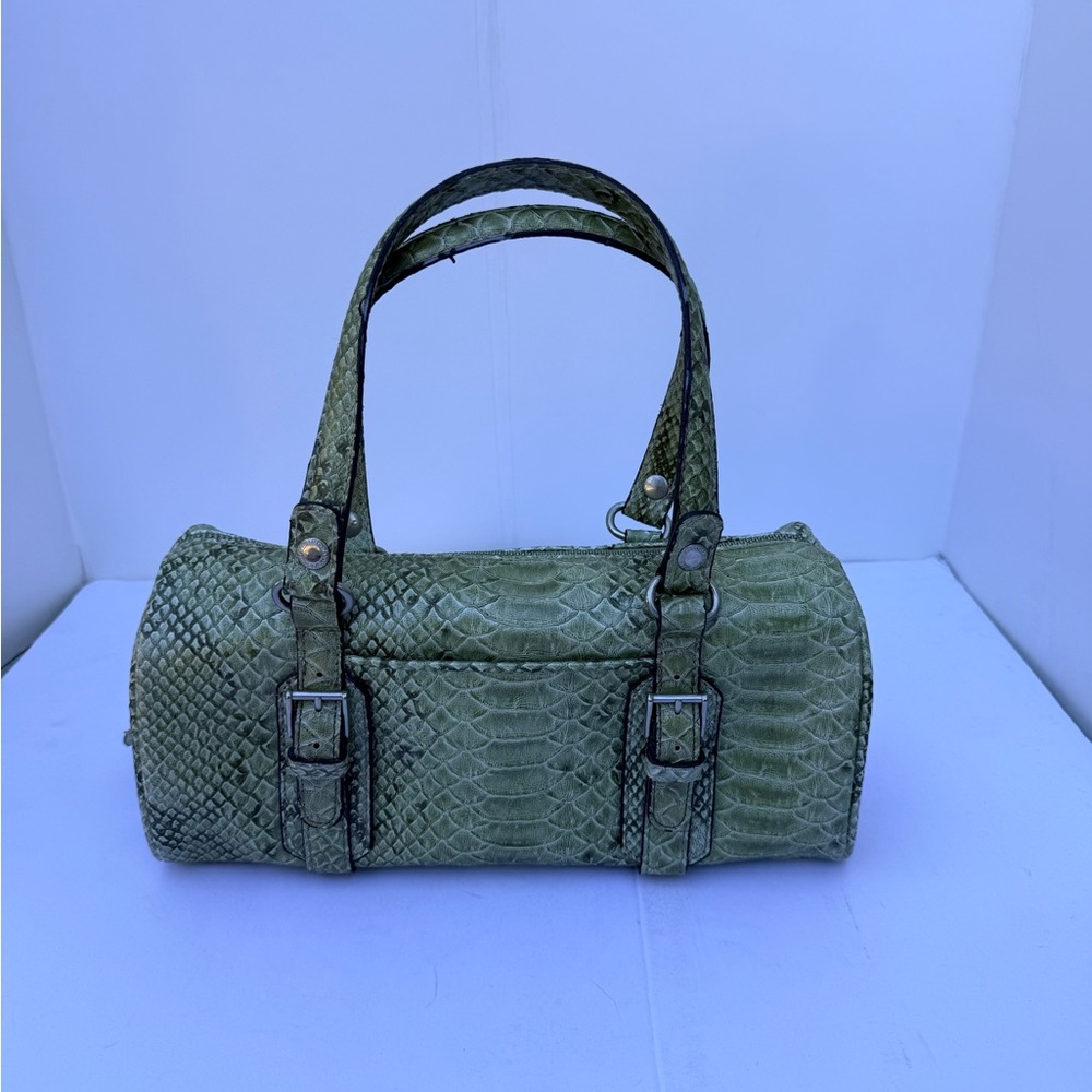 Liz Claiborne Olive Snakeskin Satchel
